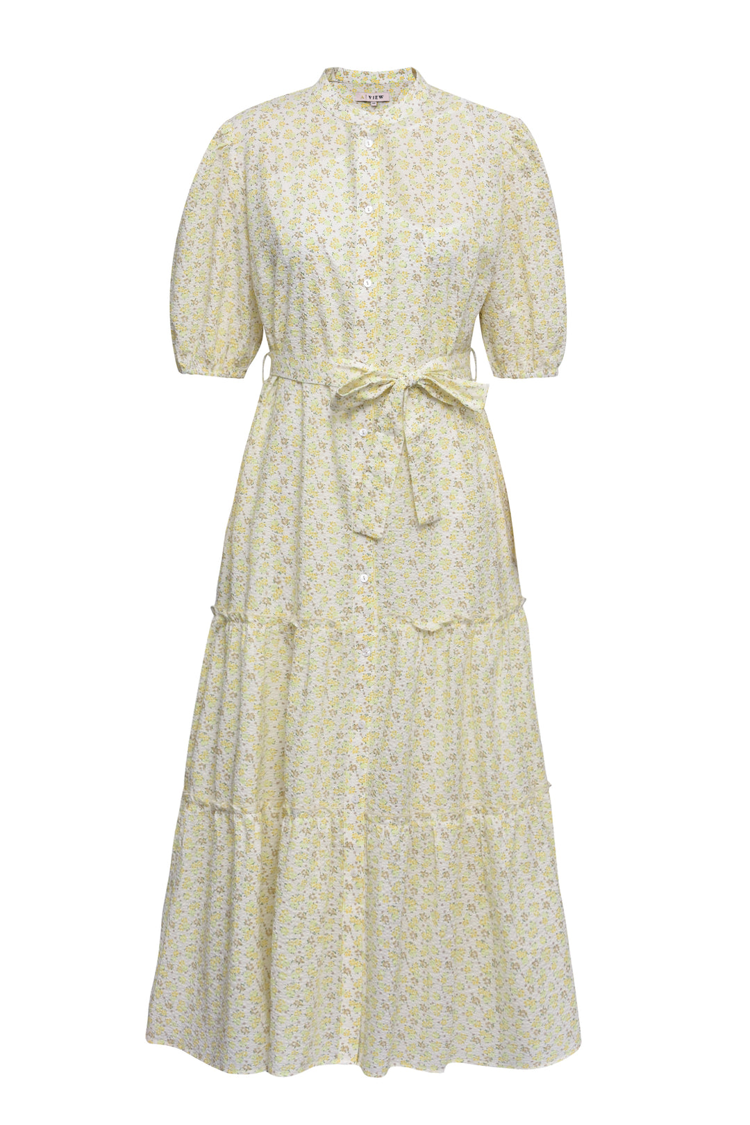 A-VIEW Pale Yellow Kate S/S Long Dress