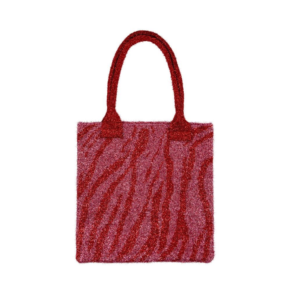 SUI AVA Zebra Glitter Bag Pink/Red
