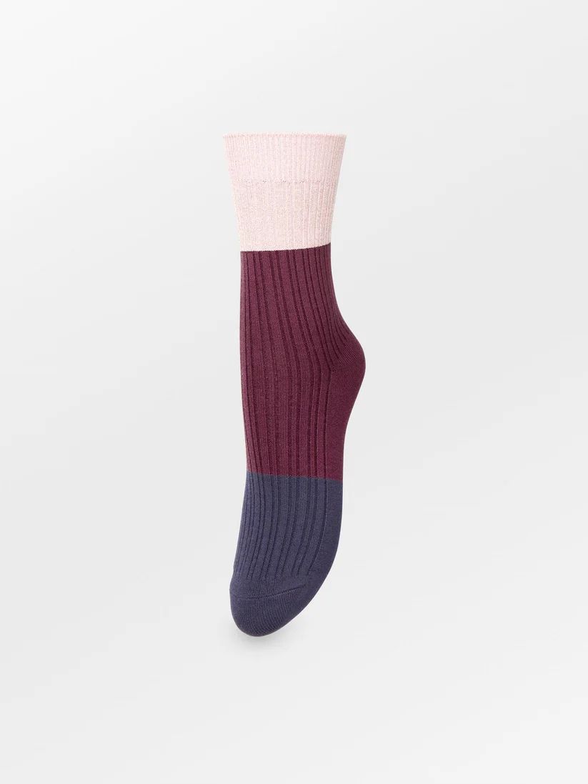 BECKSÖNDERGAARD Colourblock Bam Sock Graystone Blue