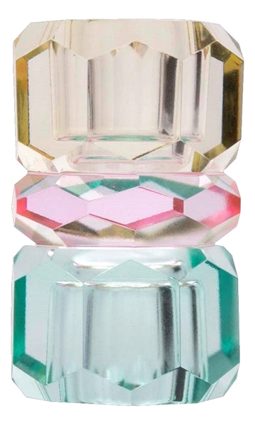C’EST BON Crystal Holder, Peach/Violet/Green