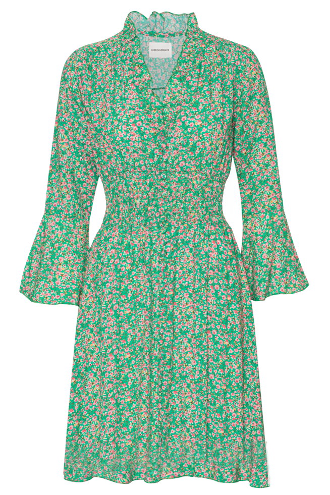 AMERICANDREAMS Sally Short Dress Green Flower