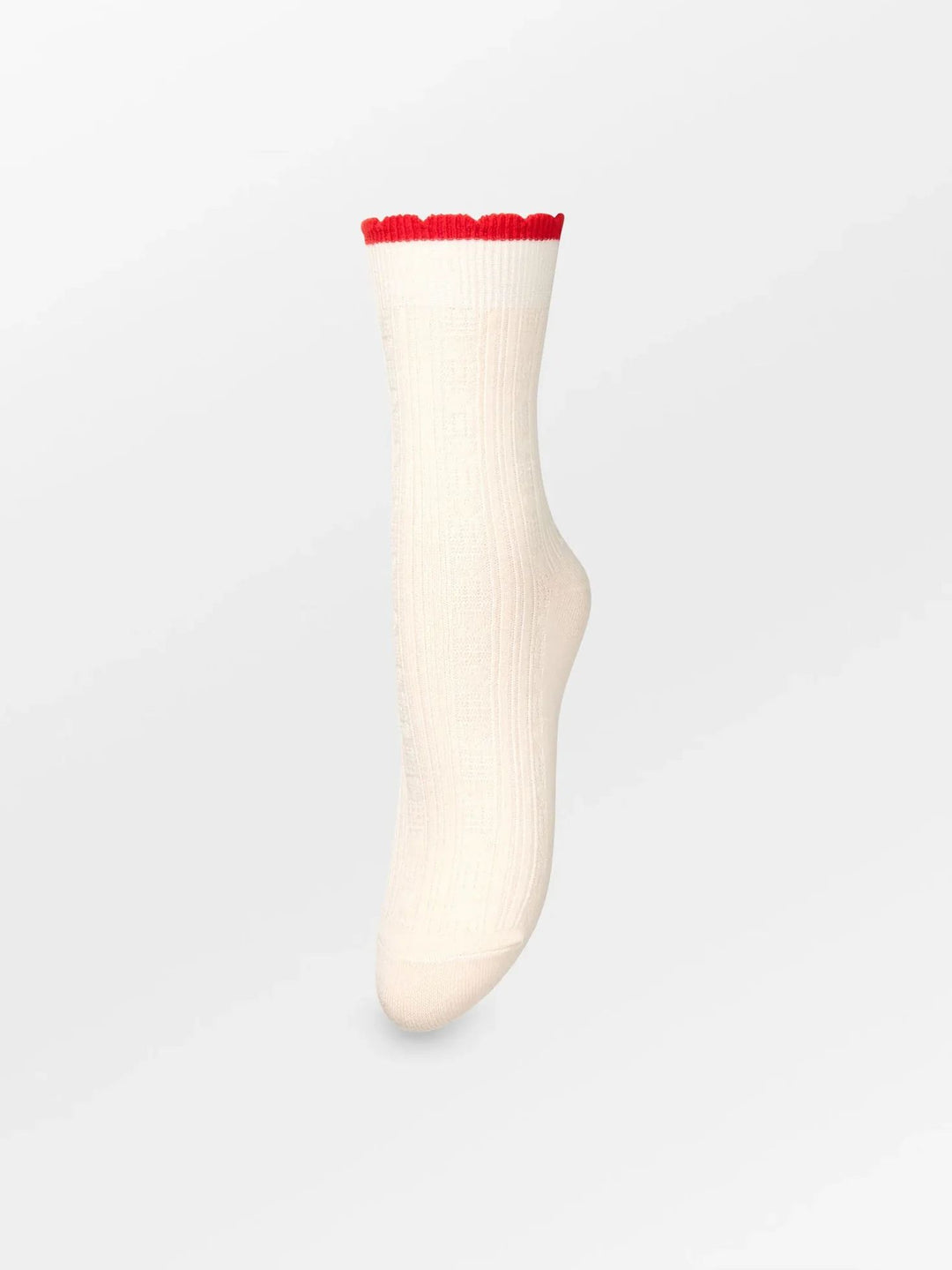 BECKSÖNDERGAARD Scallop Sock Birch White
