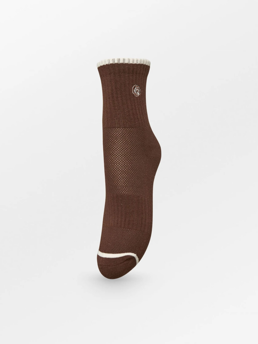 BECKSÖNDERGAARD Rose Cotta Short Sock Hot Fudge Brown