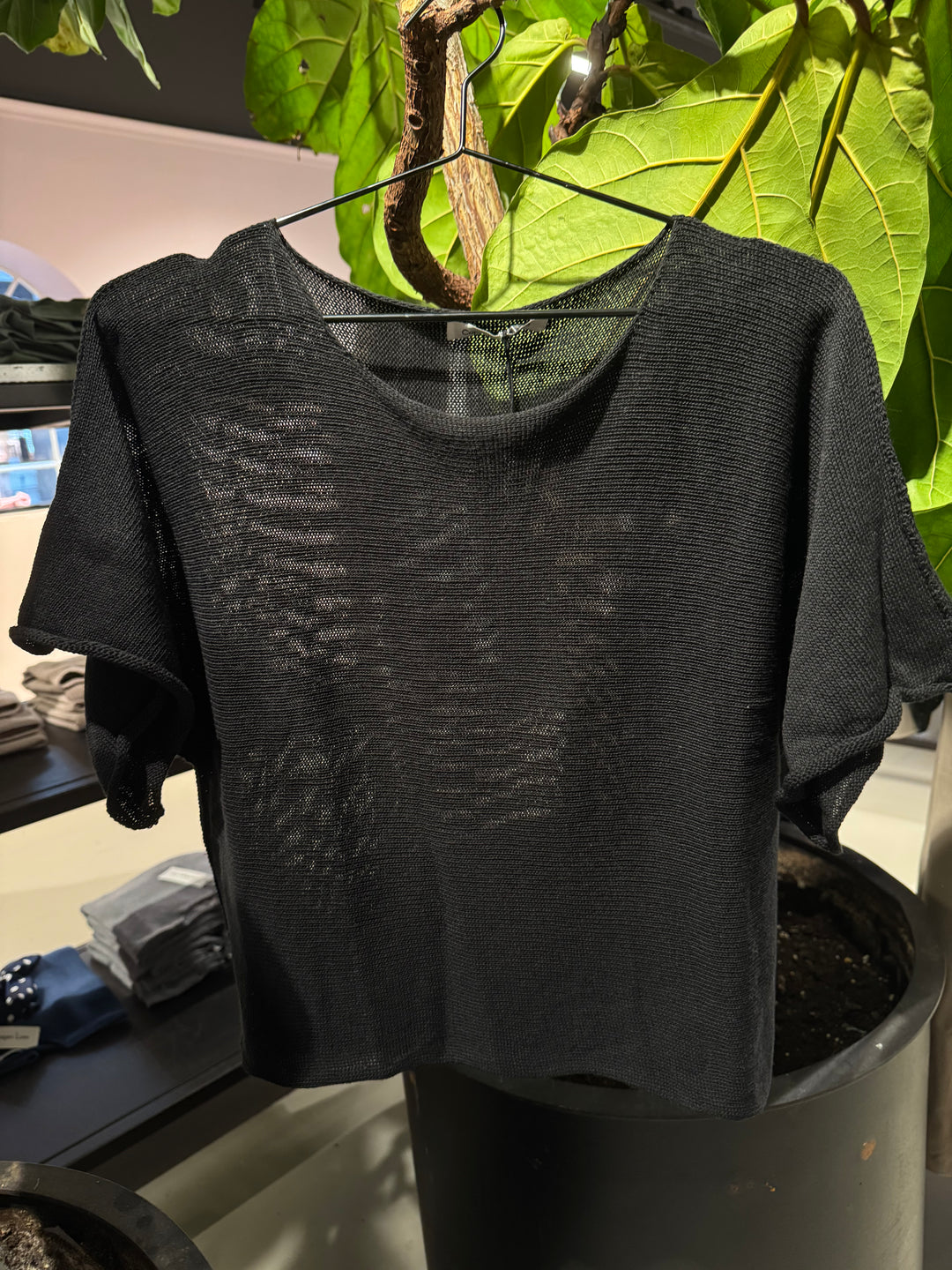 COPENHAGEN LUXE Lightweight Cotton Knit Top Black
