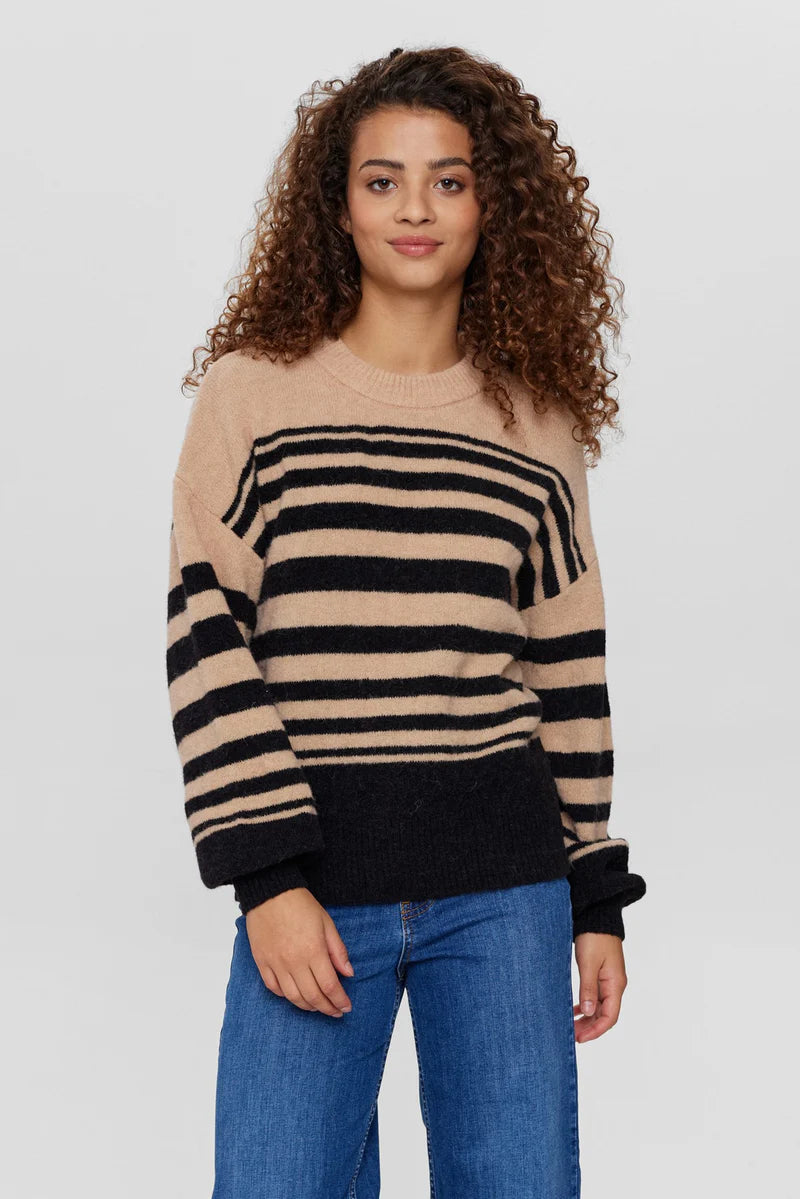 NÜMPH NUriette Stripe Pullover Caviar