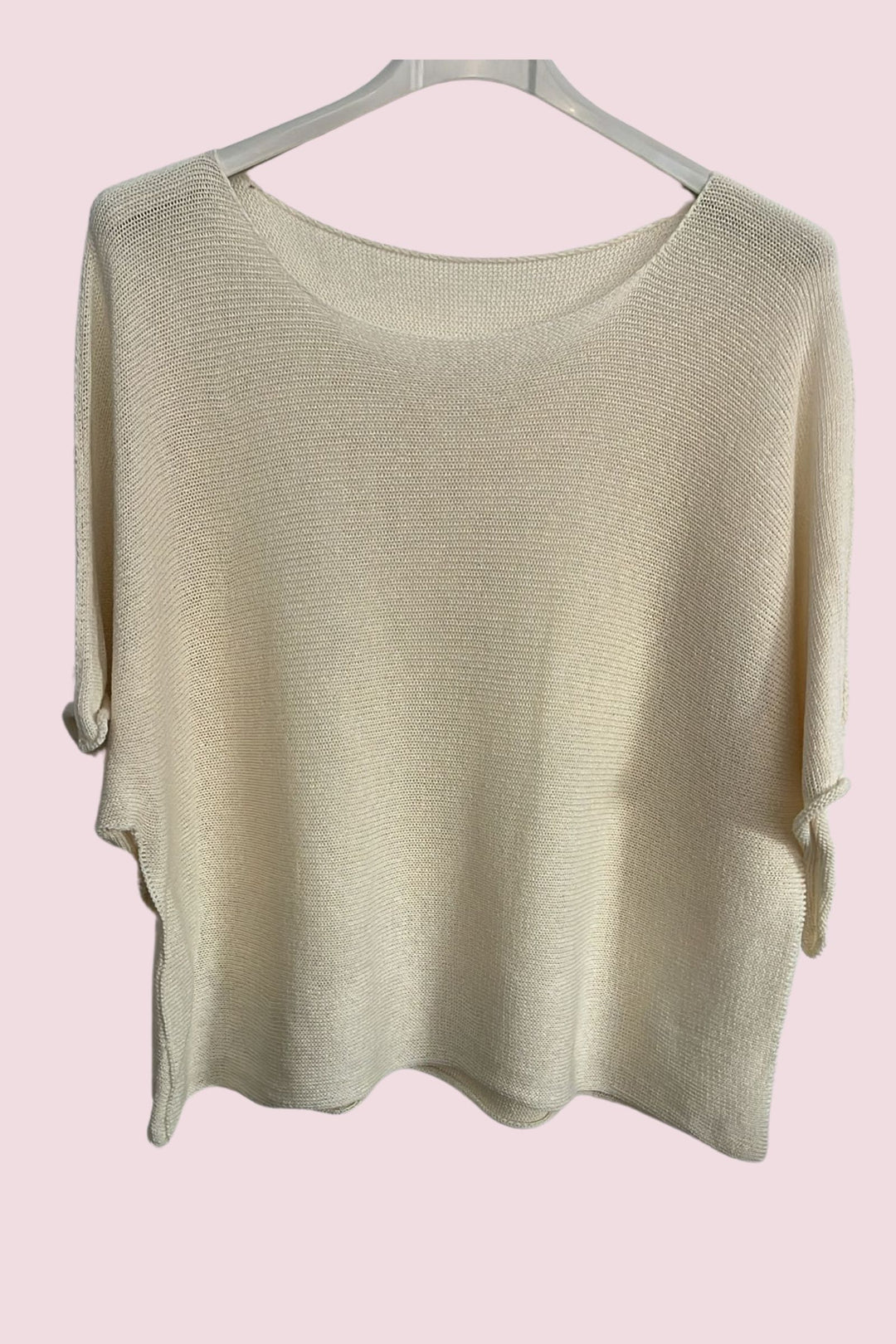COPENHAGEN LUXE Lightweight Cotton Knit Top Creme