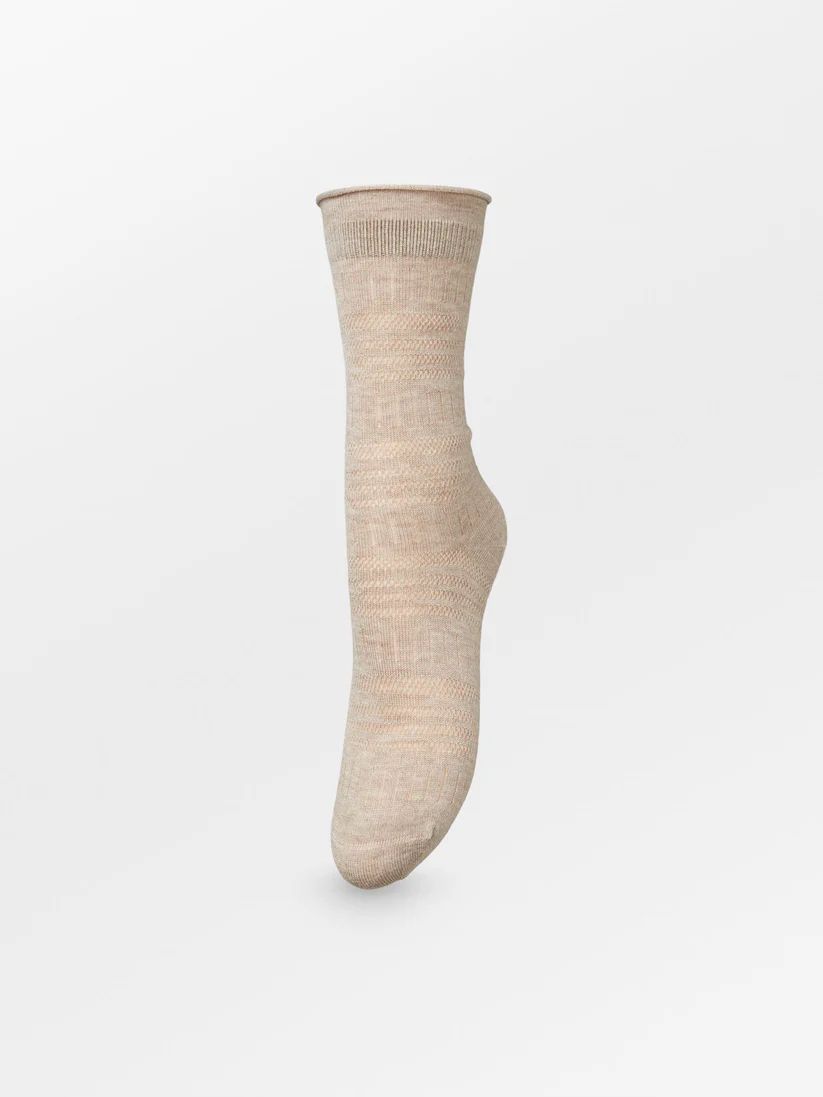 BECKSÖNDERGAARD Lucretia Wola Sock Dark Beige Melange