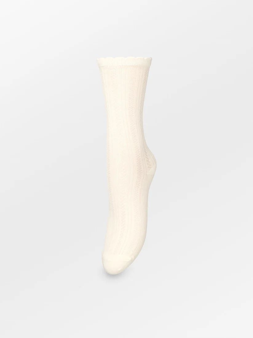 BECKSÖNDERGAARD Crochia Cotta Sock Birch White