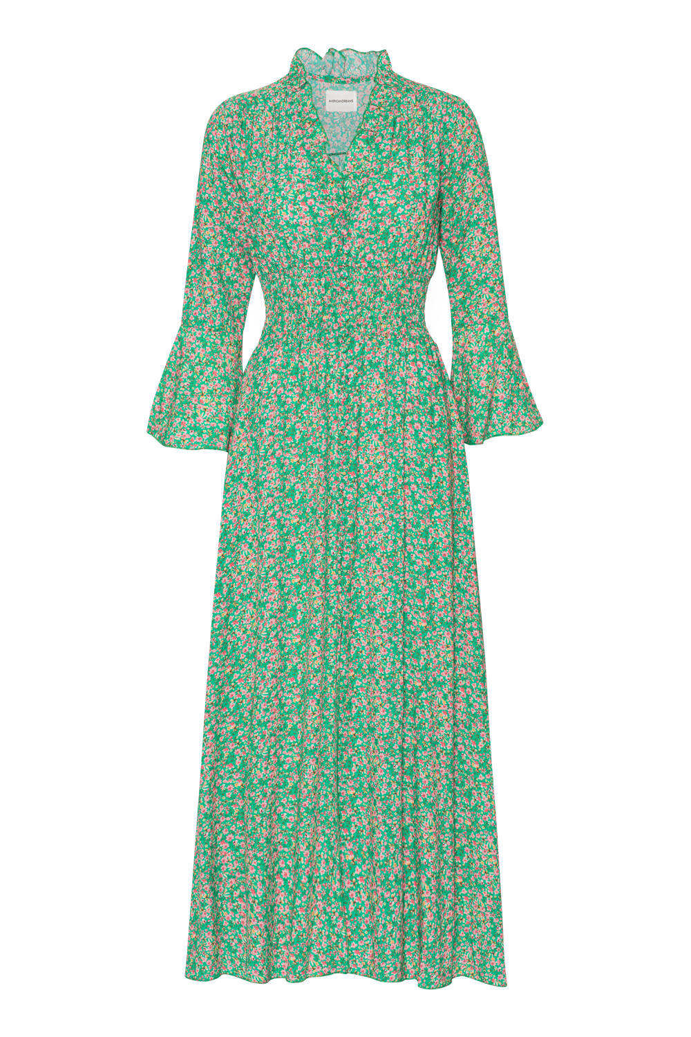 AMERICANDREAMS Sally Long Dress Green Flower