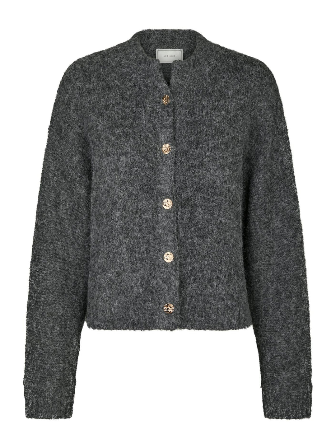 NEO NOIR Taura Fluffy Knit Cardigan Antracit
