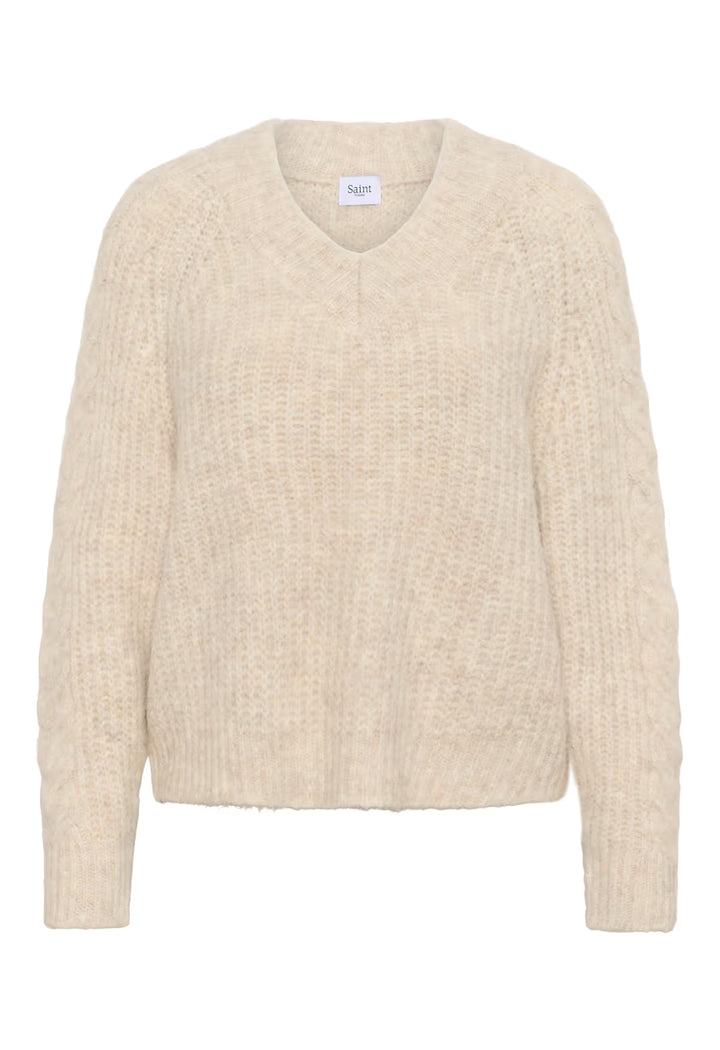 SAINT TROPEZ MandaSZ Pullover Brown Rice Melange