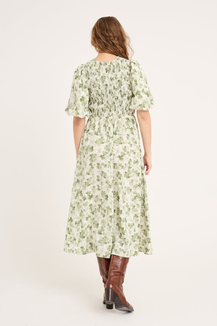 A-VIEW Tabita Dress Green/White