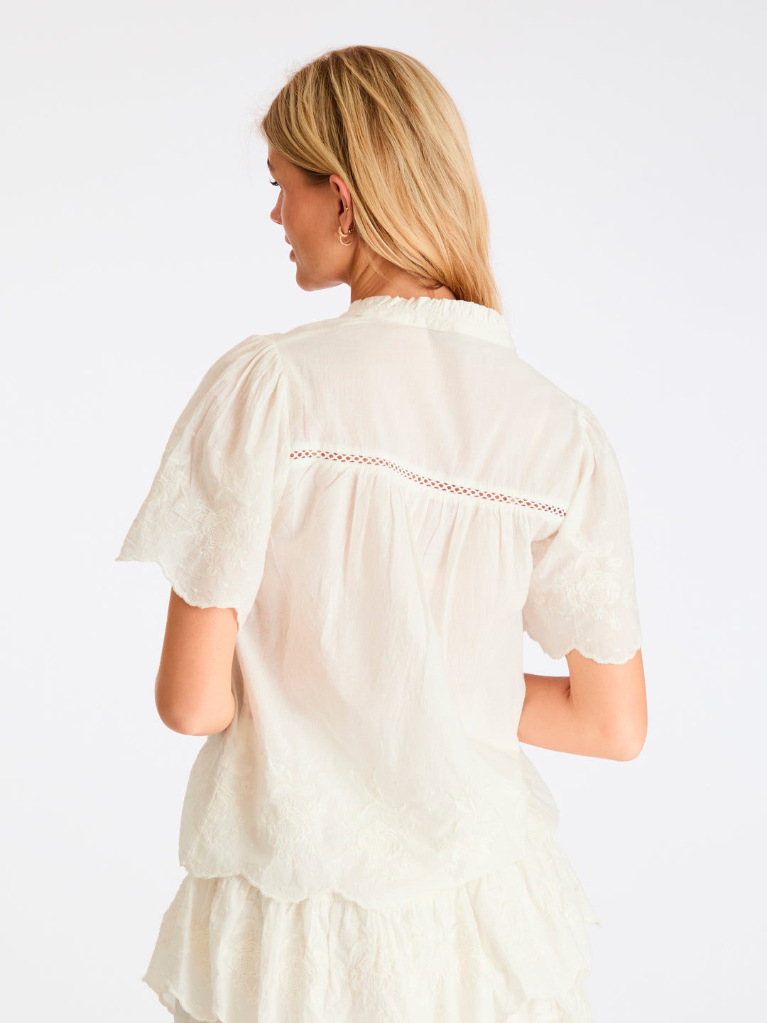 NEO NOIR Micheline Emb Blouse Off White