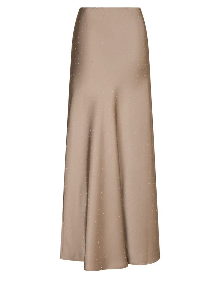 NEO NOIR Viso Heavy Sateen Bedaz Skirt Dark Taupe