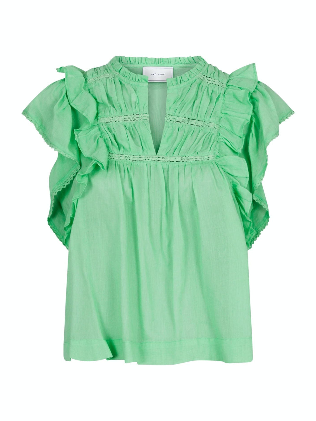 NEO NOIR Jayla S Voile Top Apple Green