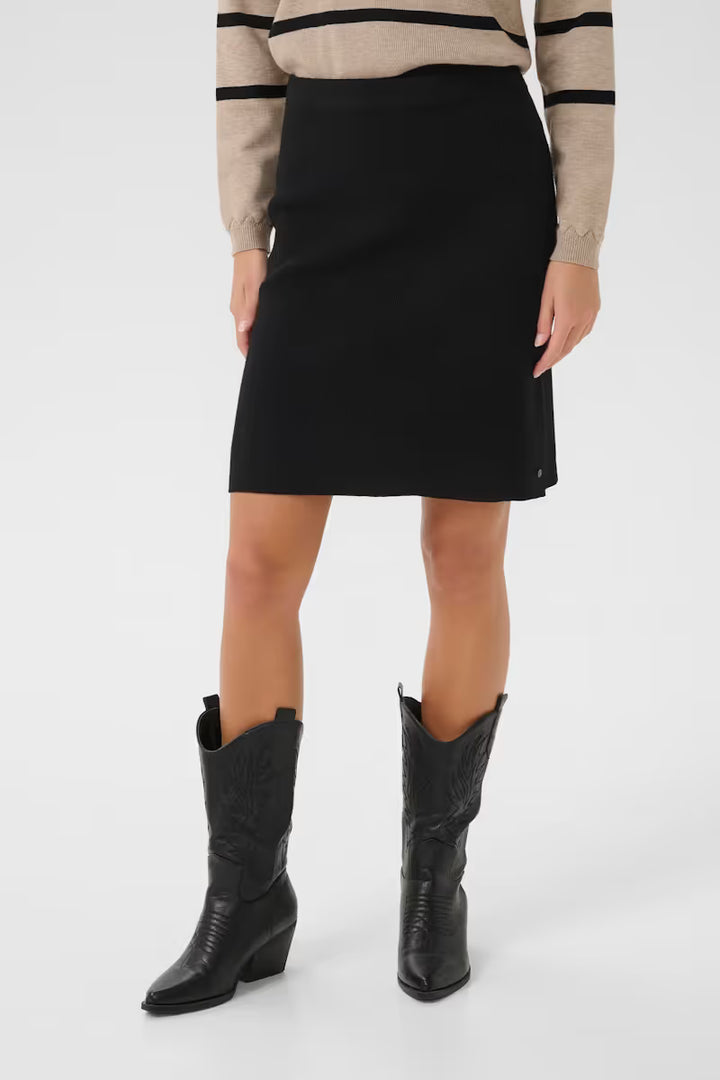 CREAM CRDela Knit Skirt Pitch Black