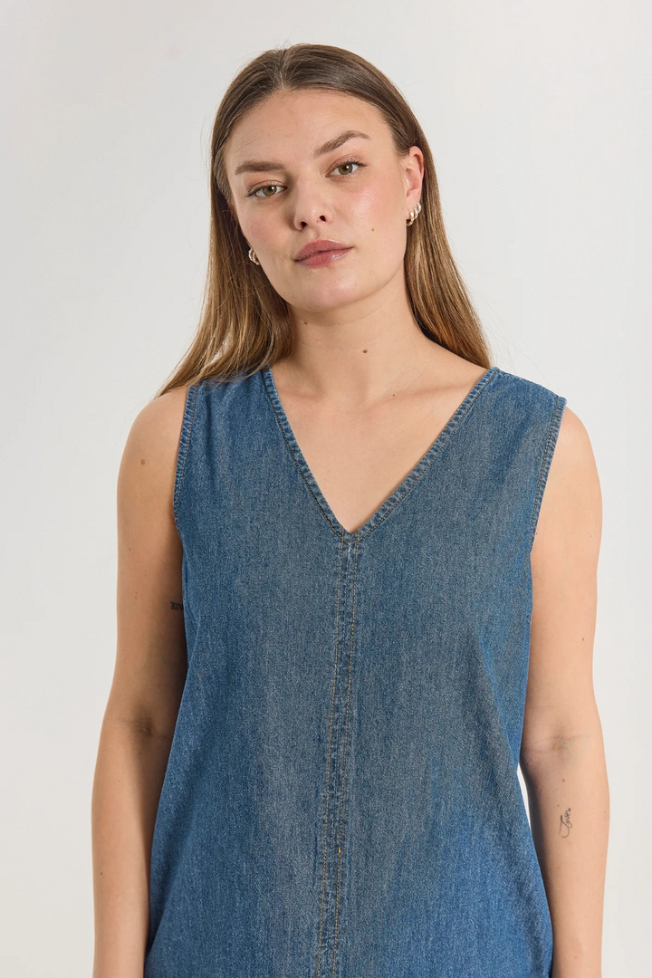 FREEQUENT FQlisea-Dress Medium Blue Denim