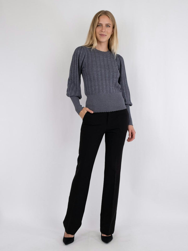 NEO NOIR Dary Glitter Knit Blouse Steel Grey