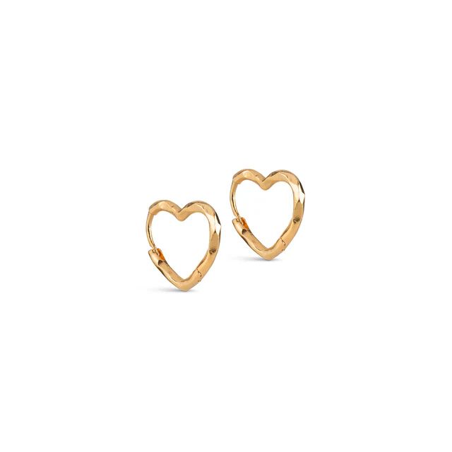 ENAMEL COPENHAGEN Organic Heart Small Hoops 925S/GP/M