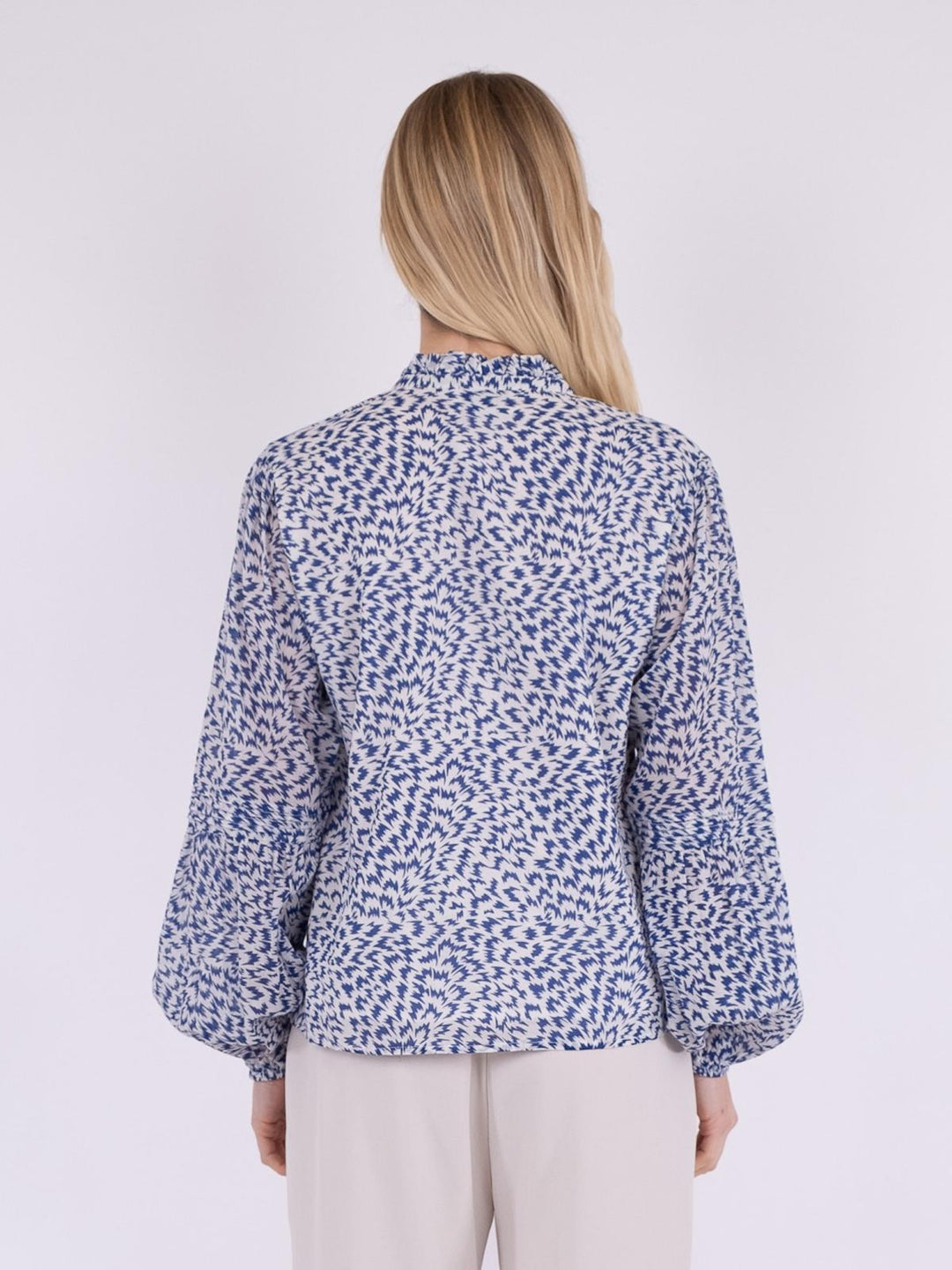 NEO NOIR Annia S Simple Ikat Blouse Blue