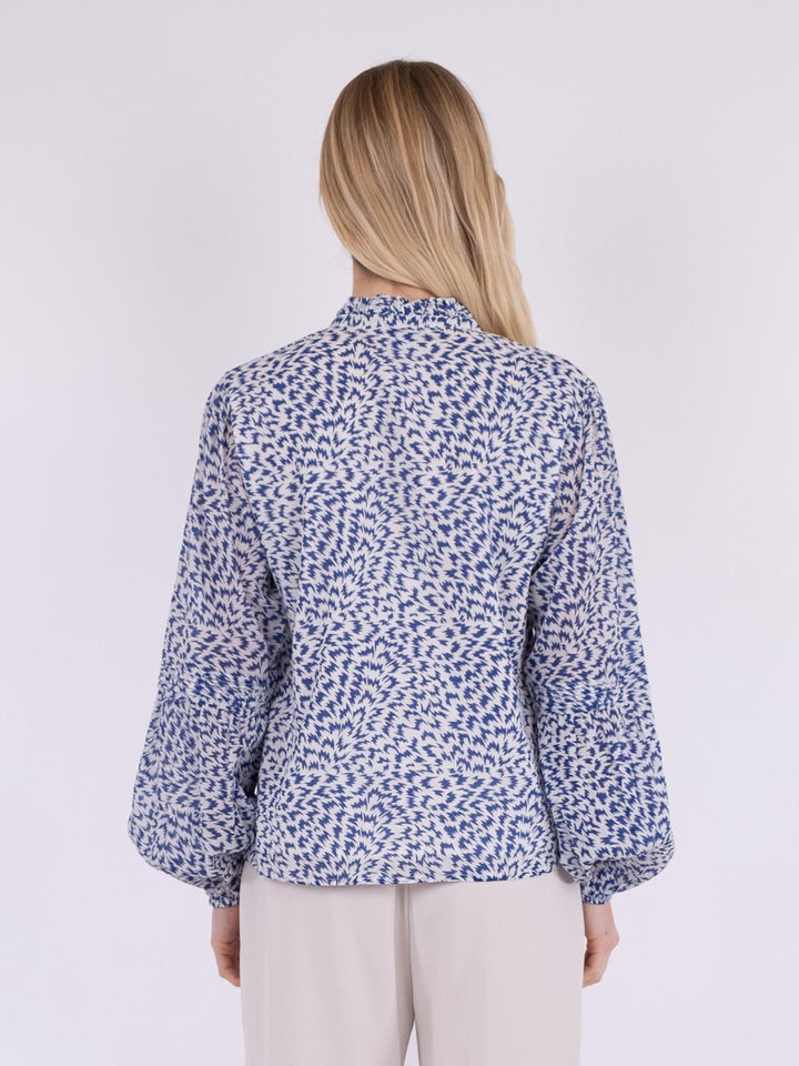 NEO NOIR Annia S Simple Ikat Blouse Blue