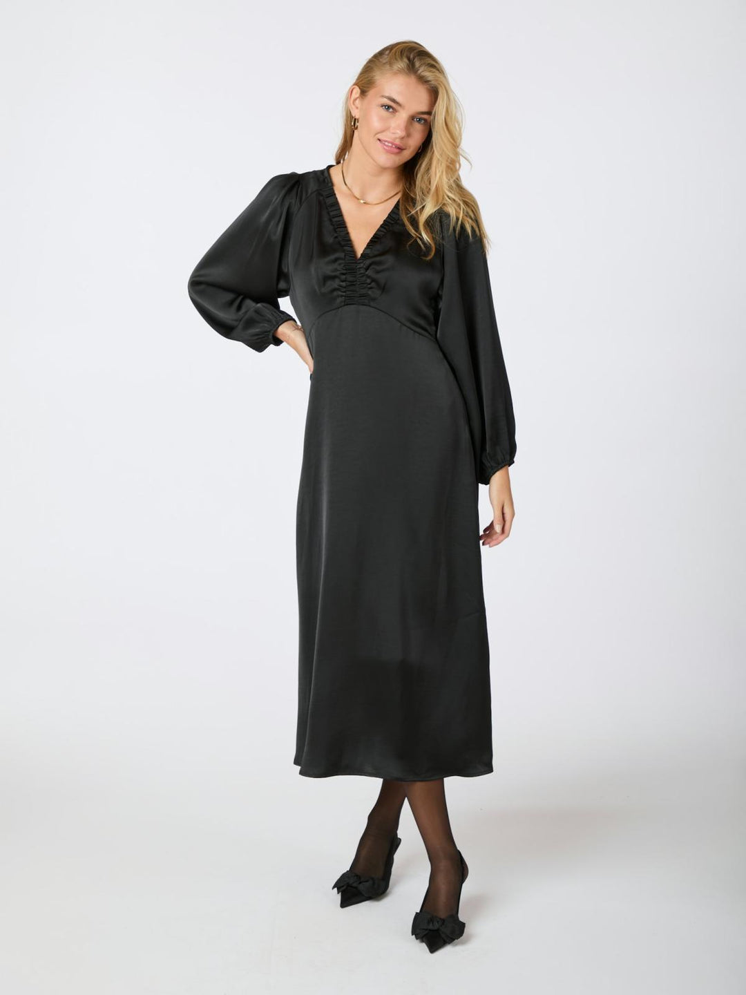 NEO NOIR Isobel Heavy Sateen Dress Black