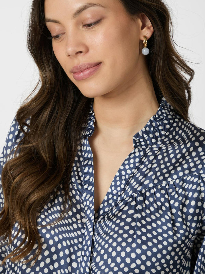 NEO NOIR Diana Vibrant Dot Blouse Navy