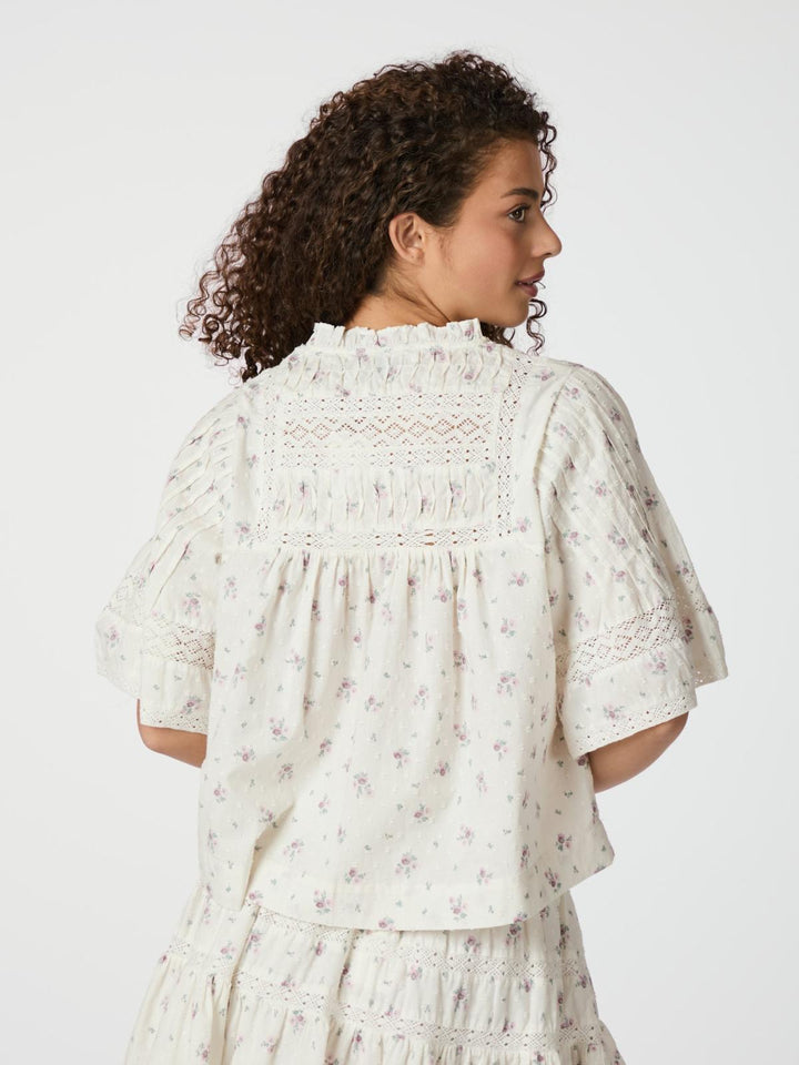 NEO NOIR Siama Dobby Flower Blouse Off White