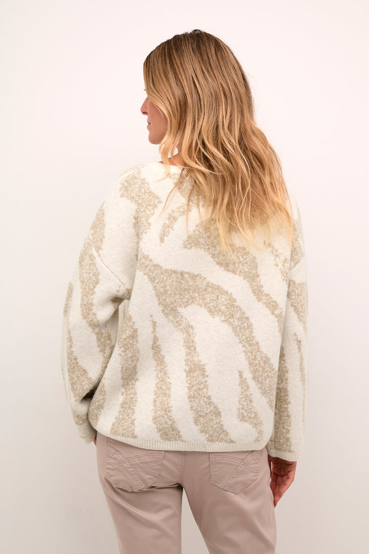 CREAM CRTemikka Knit Pullover Cinnamon Swirl Animal Dot