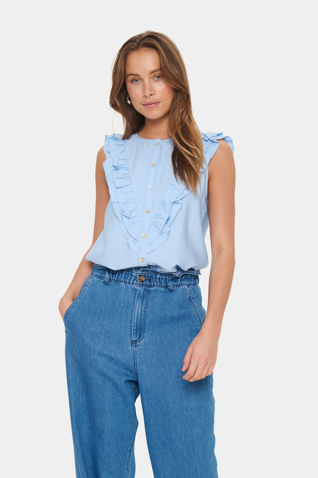 SAINT TROPEZ KlaudiaSZ Shirt Chambray Blue