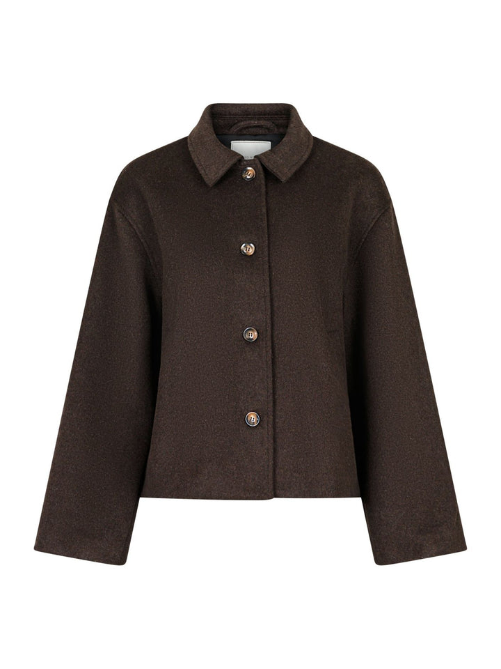 NEO NOIR Hamra Wool Jacket Chocolate Brown