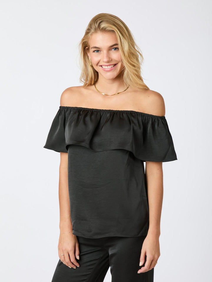 NEO NOIR Kris Heavy Sateen Top Black