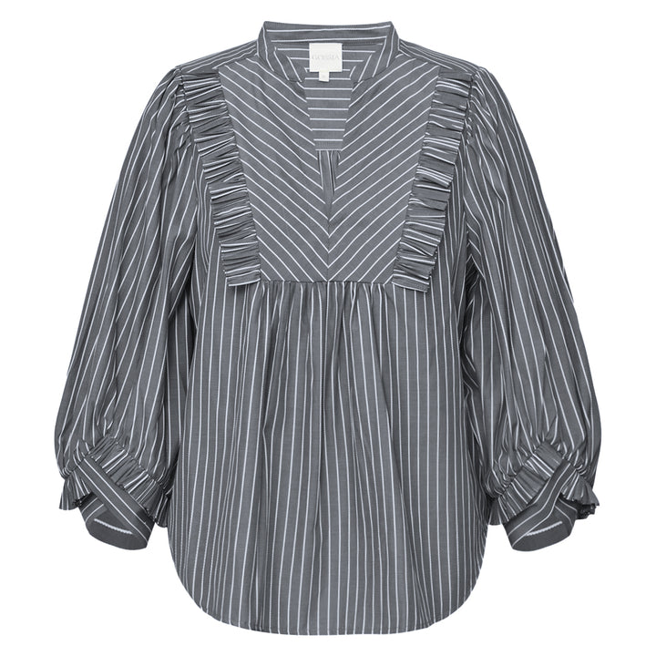 GOSSIA MeeGO Sia Blouse Grey White Stripes