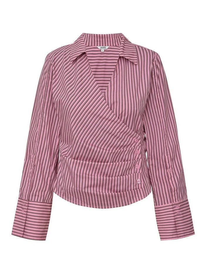 MBYM Lynettie Gerri-M Blouse Pink Bordeaux Stripe
