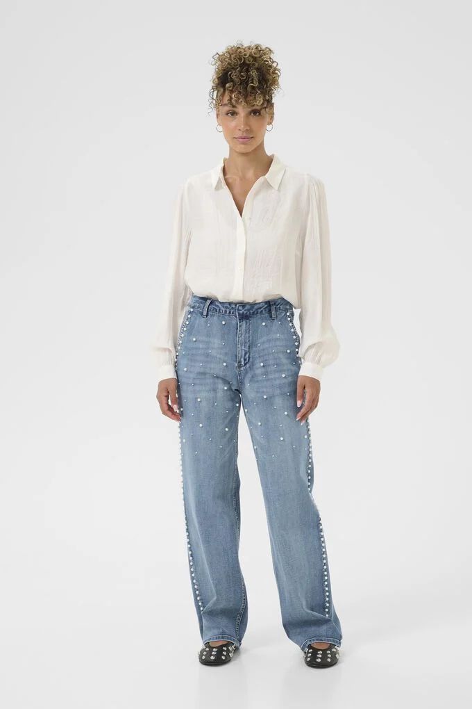 CREAM CRVisti Straight Deco Pant Miami Light Blue Denim