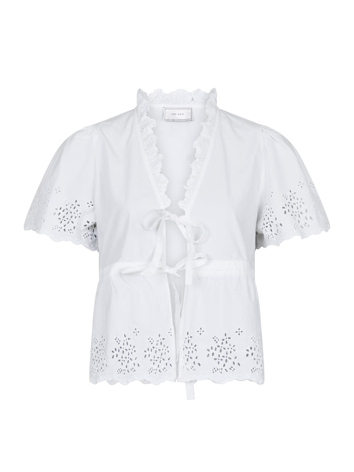 NEO NOIR Satsi Embroidery Blouse White