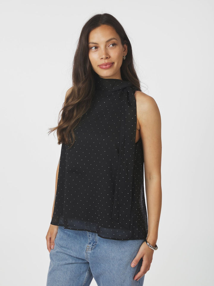 NEO NOIR Lorelei Bedazzled Top Black