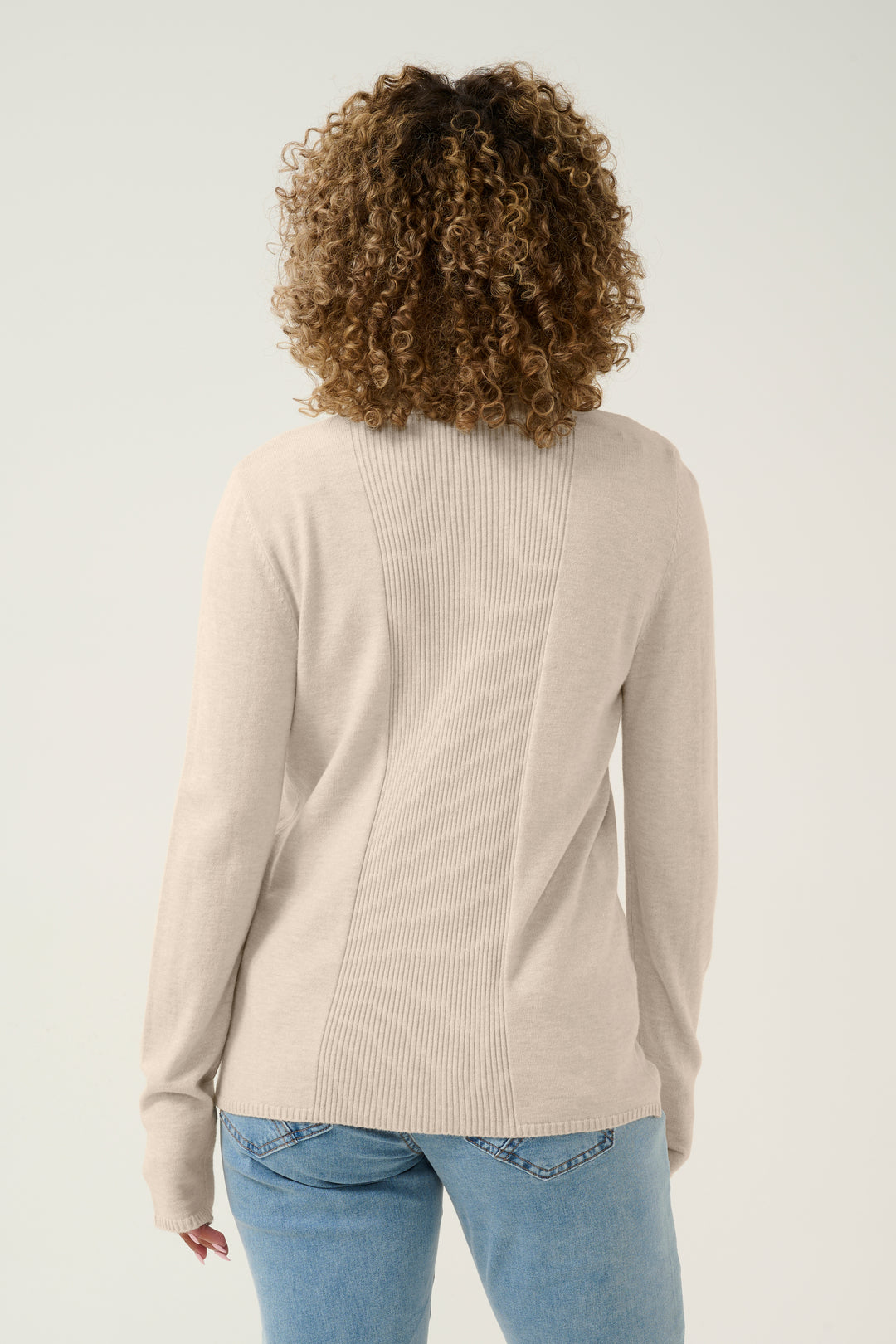 CREAM CRDela High Neck Pullover Oat Melange