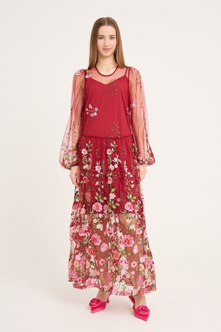 A-VIEW Fuschia Dress Bordeaux/rose
