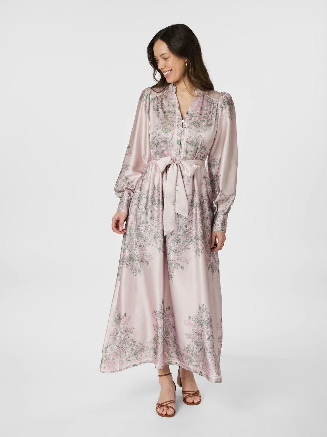 NEO NOIR Nova Paisley Border Dress Rose