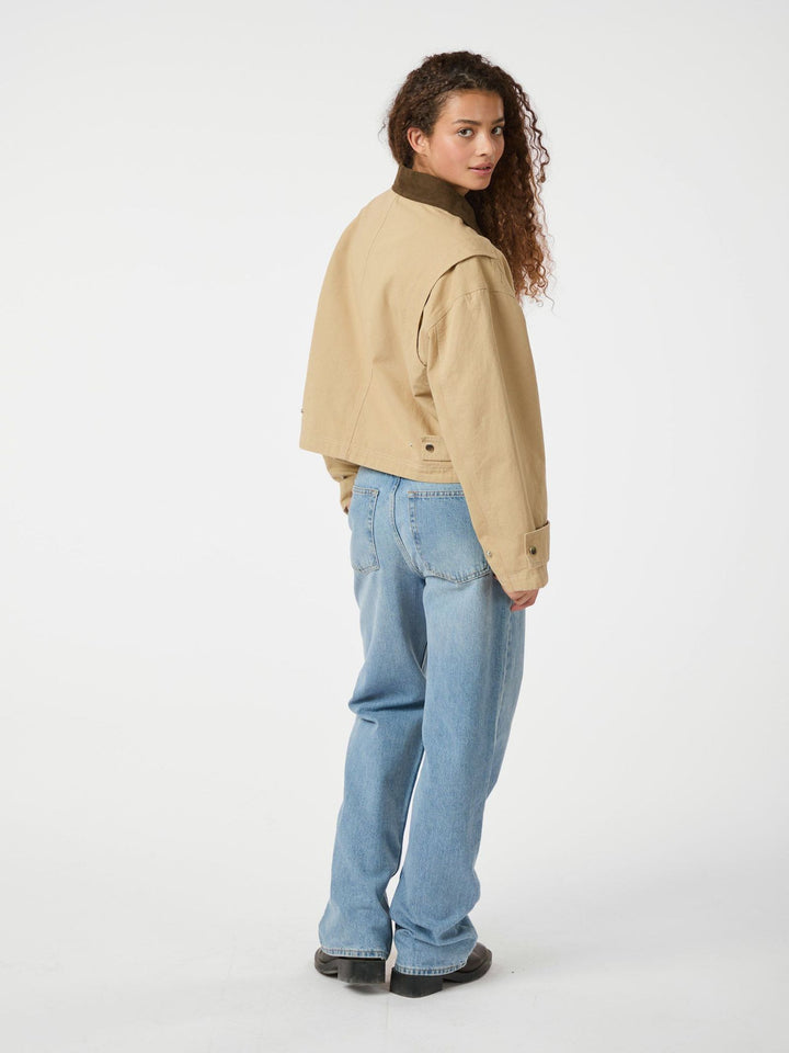 NEO NOIR Rivera Canvas Boxy Jacket Sand