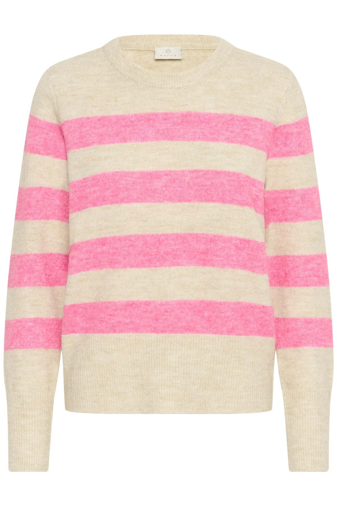 KAFFE KAniel Striped Pullover Feather Gray Melange/Pink
