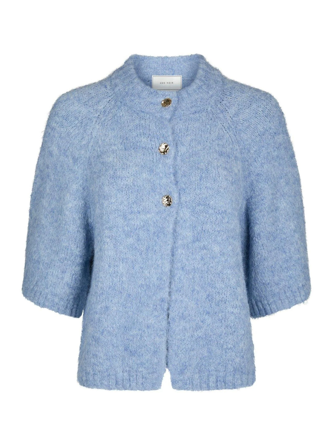 NEO NOIR Benuta Fluffy Knit Cardigan Dusty Blue