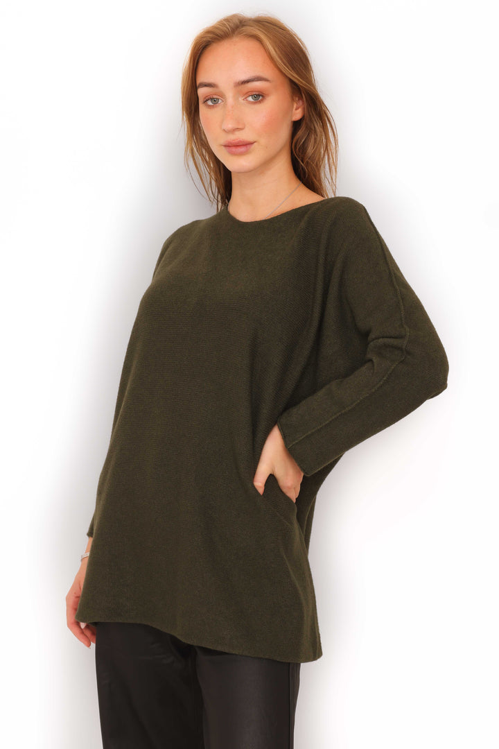 COPENHAGEN LUXE Classic Knit LS Sweater Army