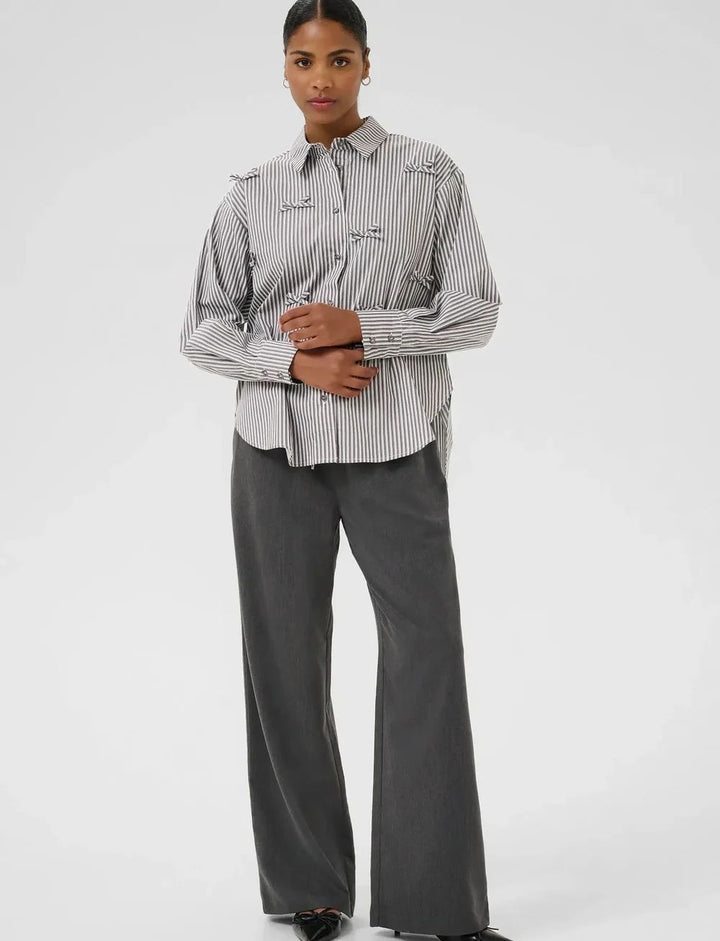 KAFFE KAmarianne Shirt Grey/White Stripe