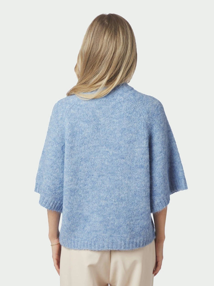 NEO NOIR Benuta Fluffy Knit Cardigan Dusty Blue