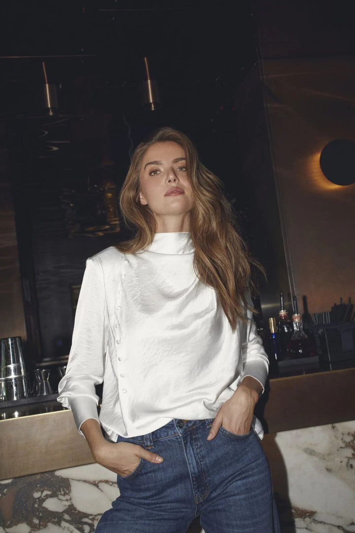 CO´COUTURE HelenCC Button Blouse White