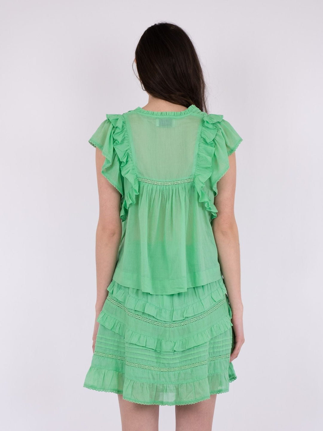 NEO NOIR Jayla S Voile Top Apple Green