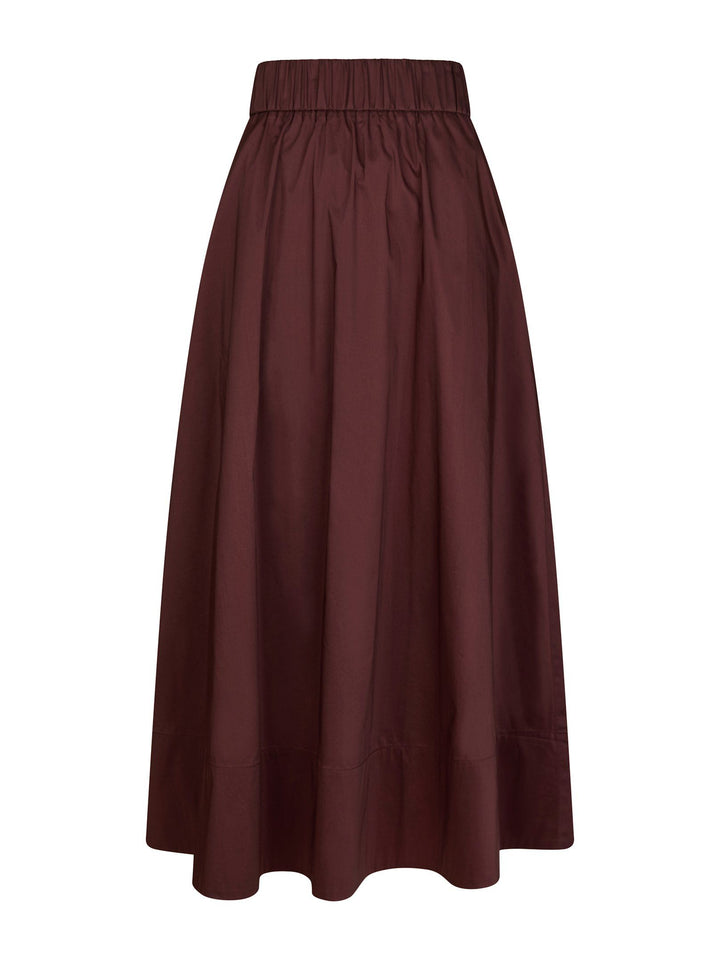 NEO NOIR Yara Poplin Skirt Burgundy
