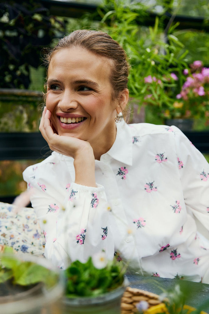 FREEQUENT FQLeila-Blouse Star Off-White w. Wild Orchid